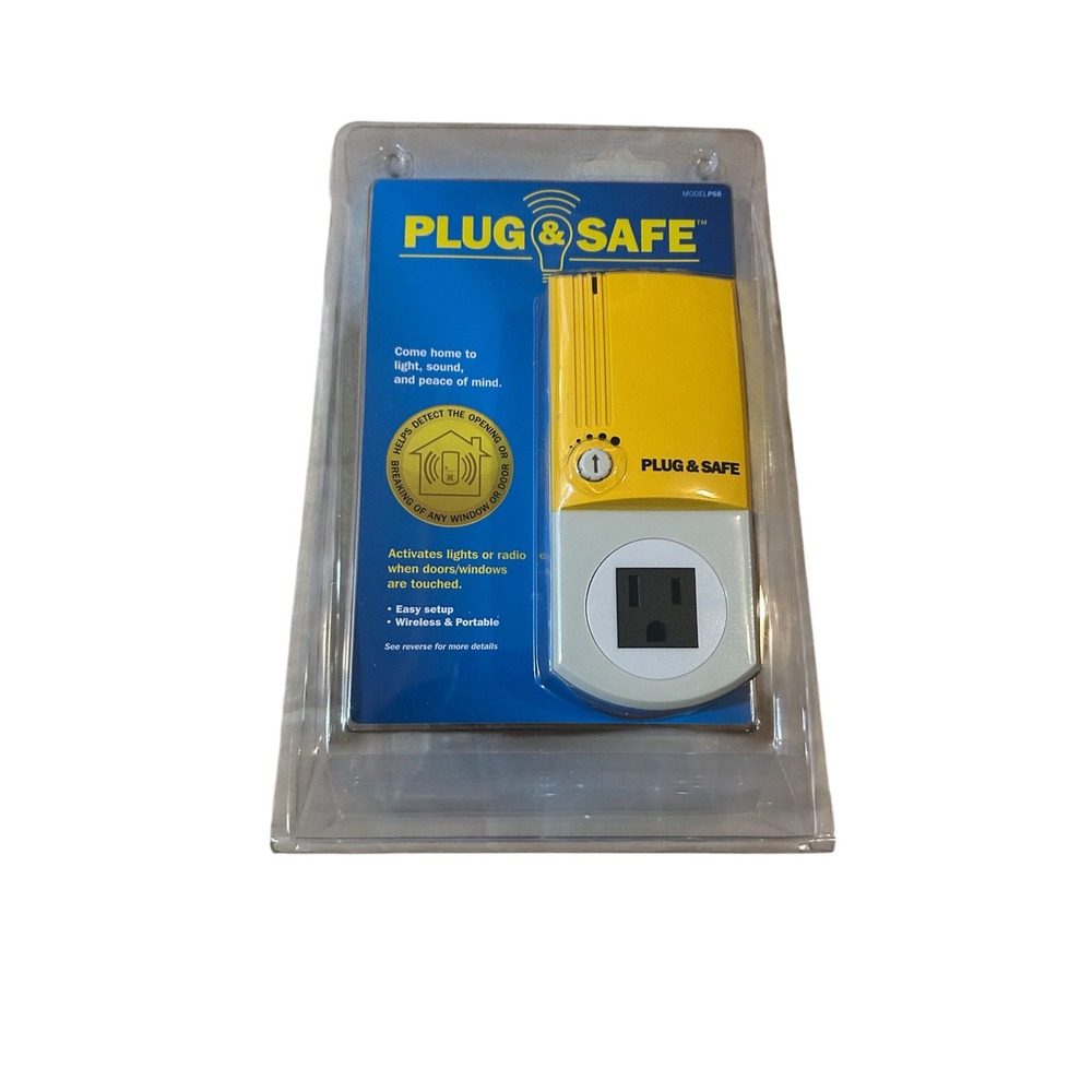 Plug & Safe PS87 Wireless Sonic Vibration Home Security Window Door Sensor NEW